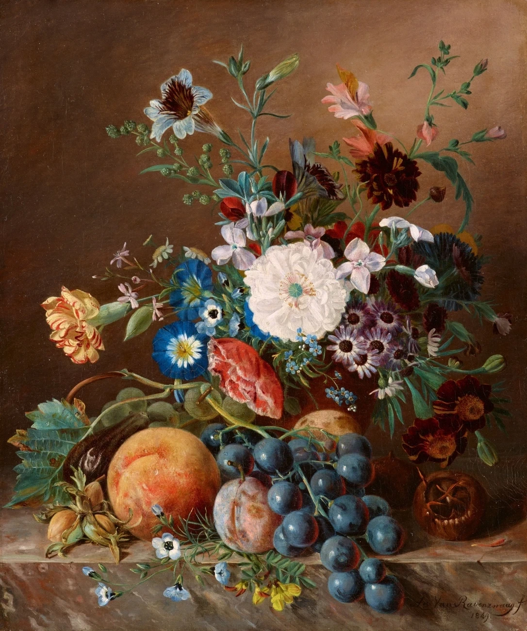 Still Life with Flowers and Fruits, 1849